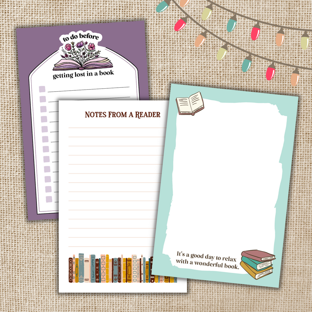 Book Lover Notepad 3-Pack Gift Bundle