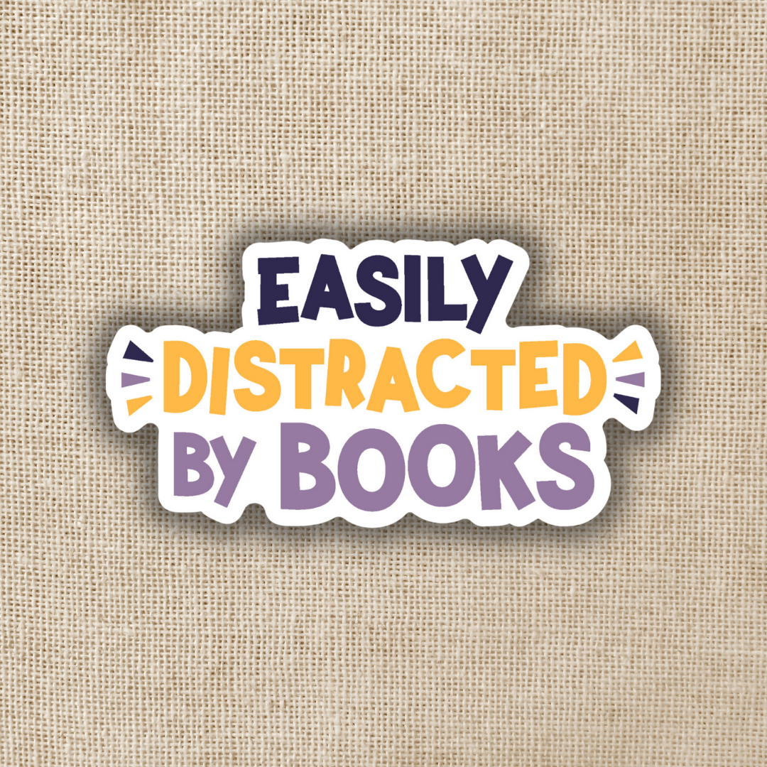 Easily Distracted by Books Sticker