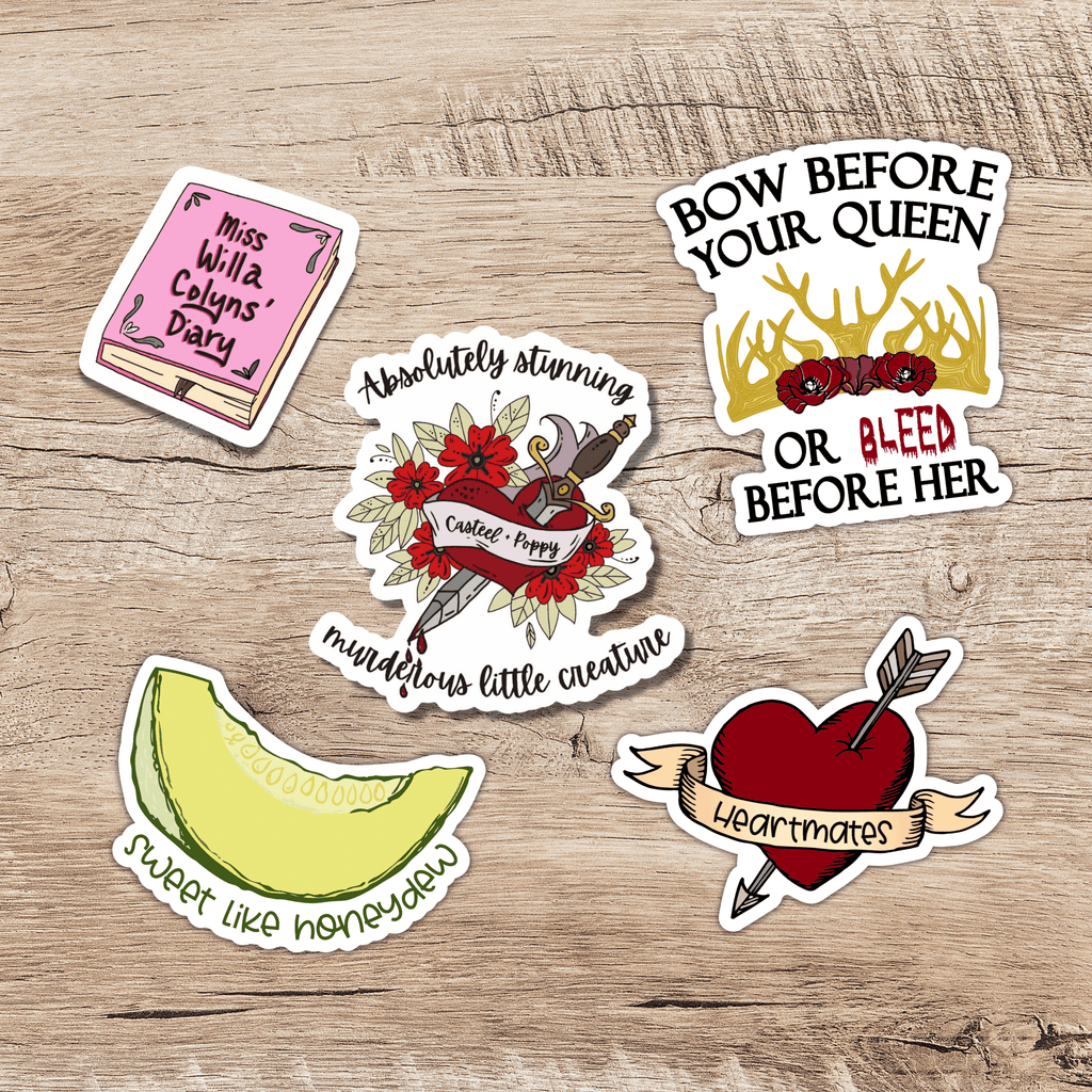 Acotar Stickers,Thorn and Roses Inspired Stickers,Bookish Stickers,Water  Bottle Laptop Stickers,Bookish Gifts(50 Pack)