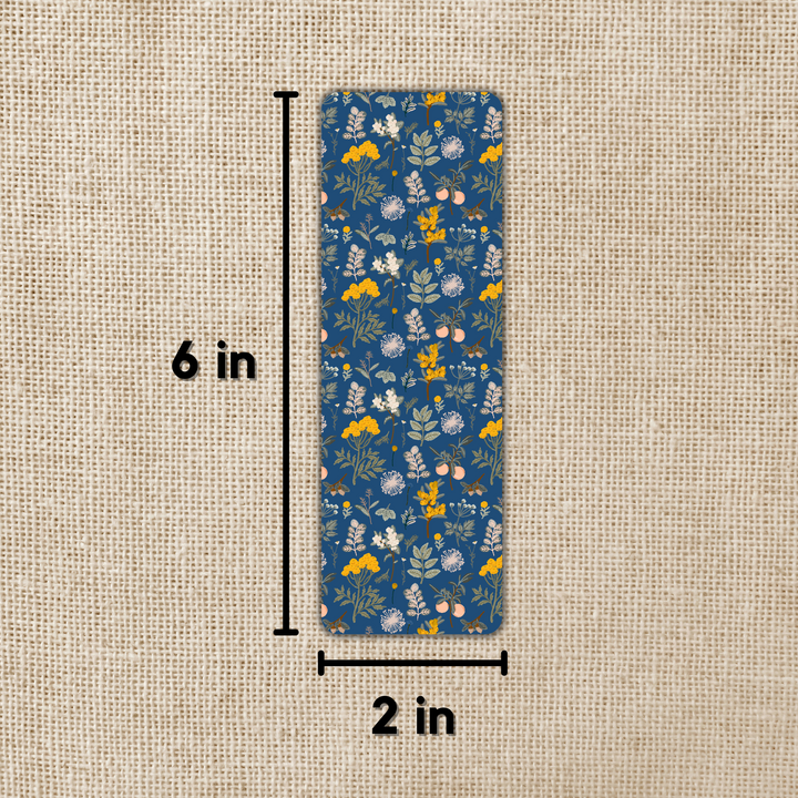 Fall Floral Blue Bookmark