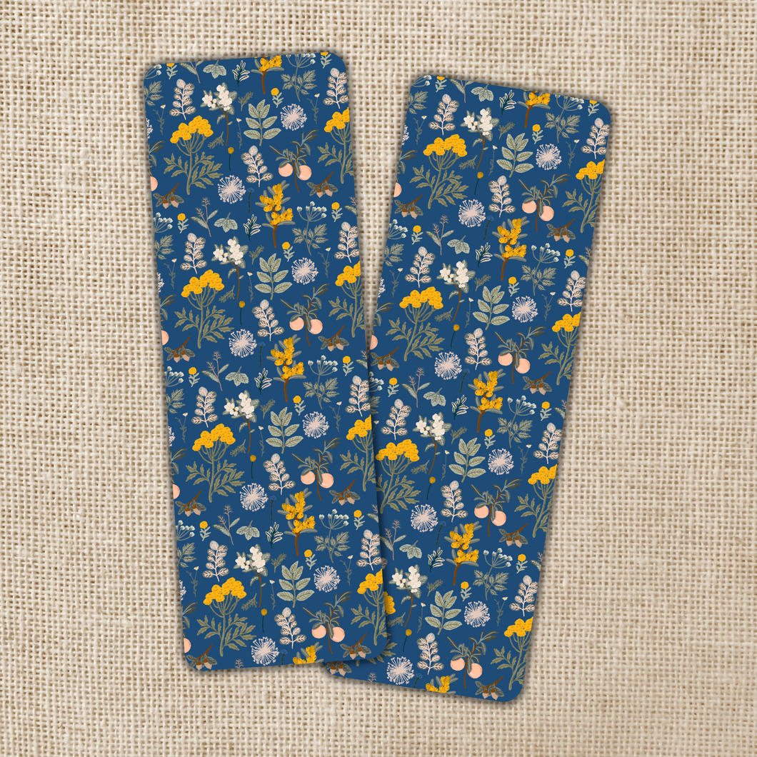 Fall Floral Blue Bookmark