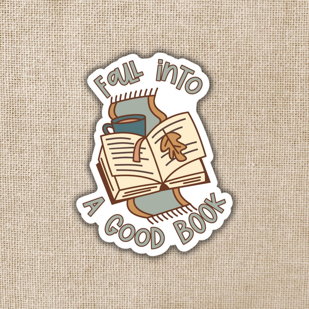 Fall Into a Good Book Sticker