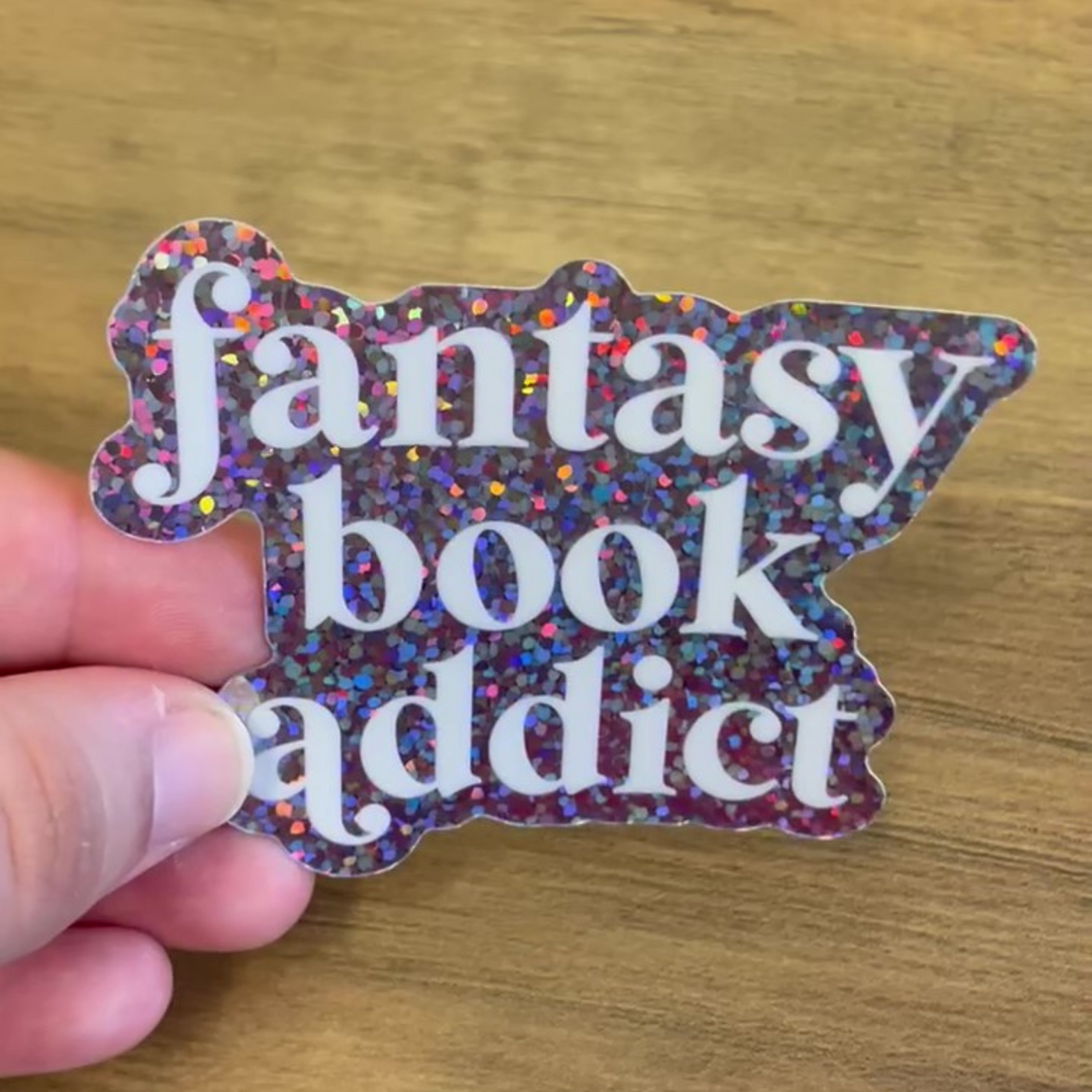 Fantasy Book Addict Holographic Sticker
