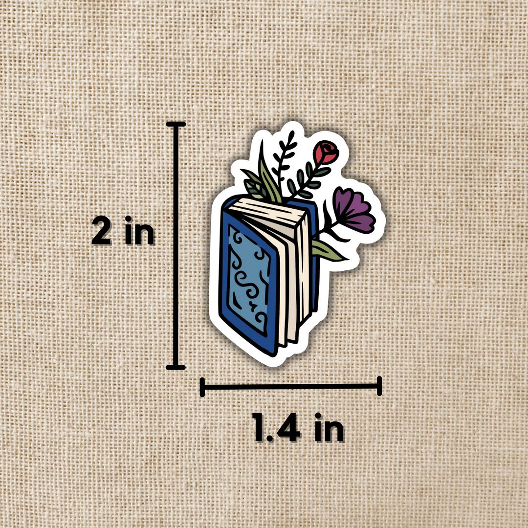 Floral Closed Book Sticker