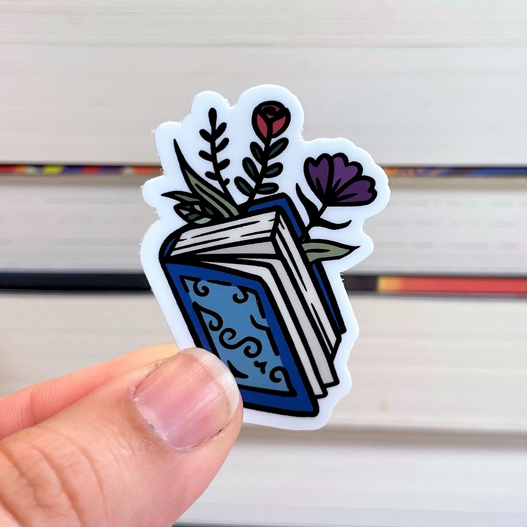 Floral Closed Book Sticker