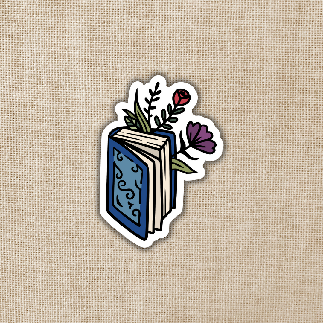 Floral Closed Book Sticker