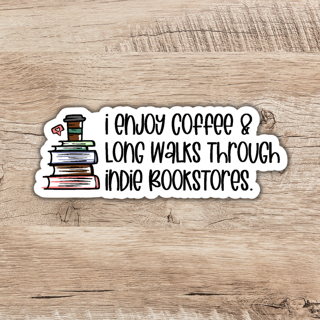 Long Walks In Indie Bookstores Sticker