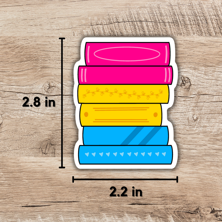 Pansexual Pride Flag Book Stack Sticker