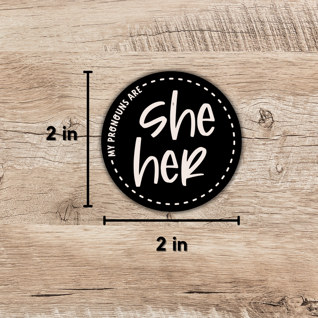 She-Her Pronoun 2-inch Sticker