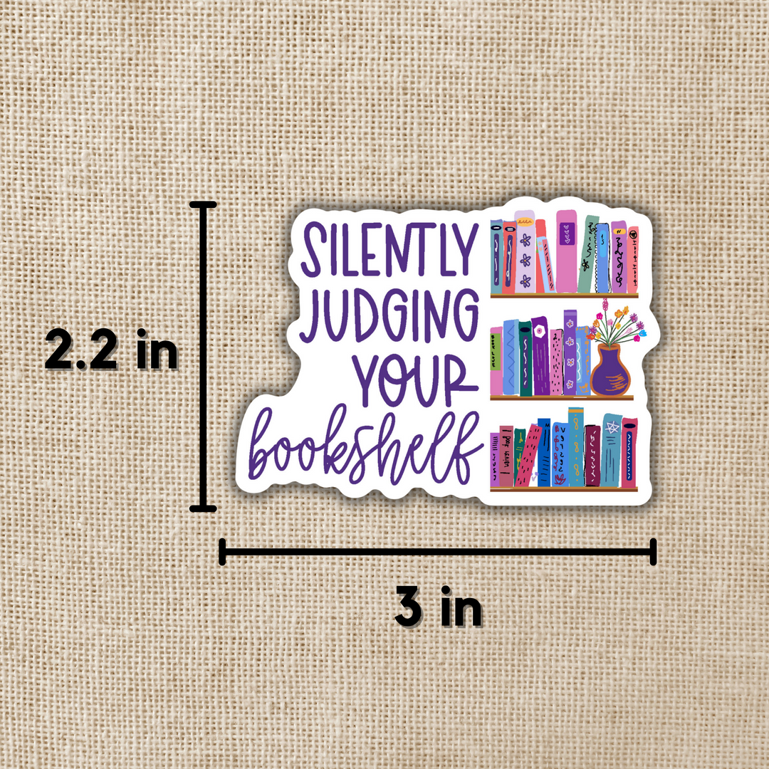 Silently Judging Your Bookshelf Sticker