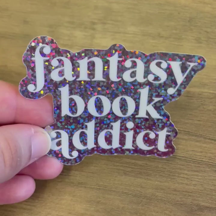 Fantasy Book Addict Holographic Sticker